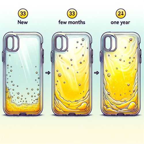 why does clear phone cases turn yellow