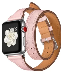 apple watch leather band double wrap
